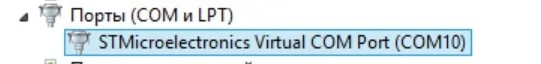 Virtual Com Port in Device Manager.
