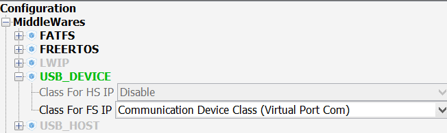 Virtual Com Port mode.