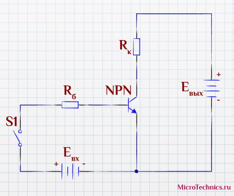 Ключ на транзисторе схема