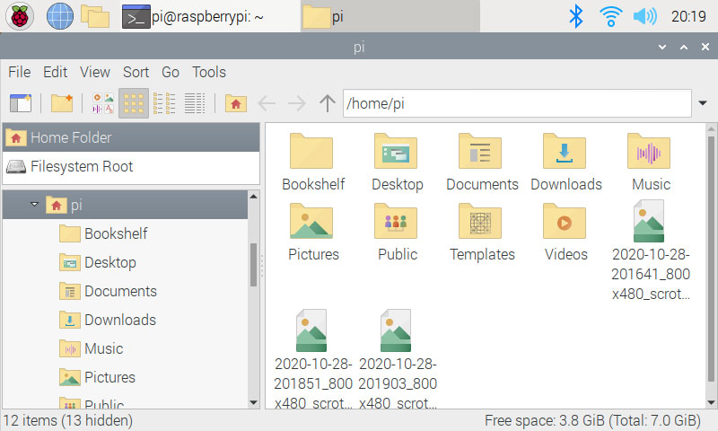 Скриншот на Raspberry Pi