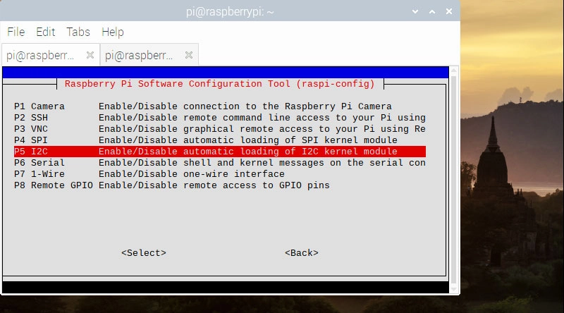 Включение I2C для Raspberry Pi