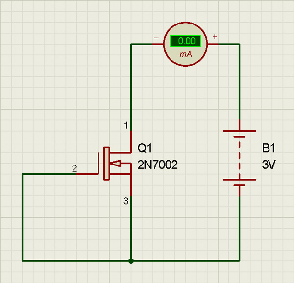 Пример работы полевого транзистора.