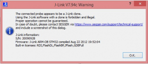 jlink warning